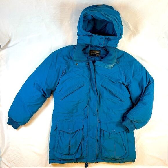 Vintage Eddie Bauer Goose Down Snow Ski Jacket Blue M - Picture 1 of 14